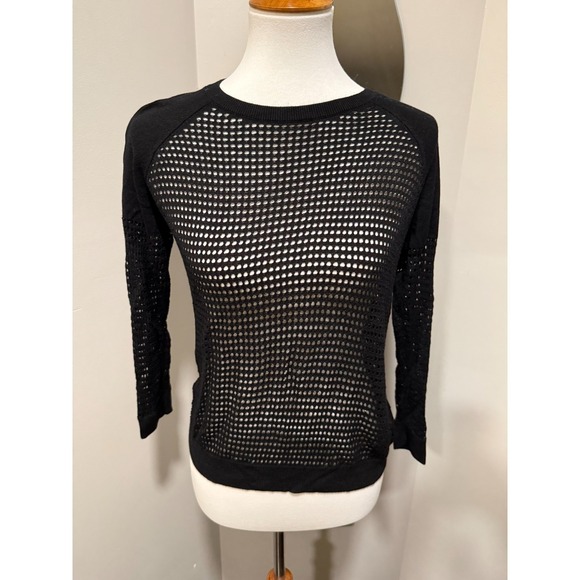 Banana Republic Sweaters - Banana Republic Black Mesh Knit Top Women's Size Small